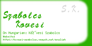 szabolcs kovesi business card